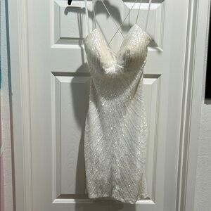 Windsor Cream Slip Dress Spaghetti Strap Mini